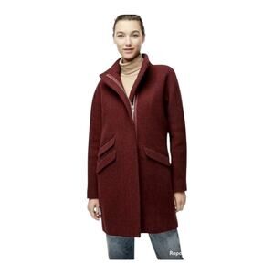 J. Crew Cocoon Coat Italian Stadium Nello Gori 10 Wool Maroon